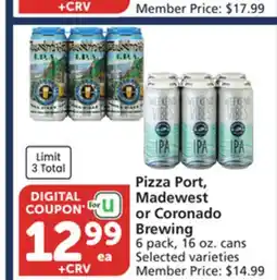 Vons Pizza Port, Madewest or Coronado Brewing offer