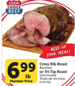 Vons Cross Rib Roast Boneless or Tri-Tip Roast offer