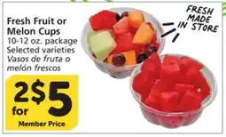 Vons Fresh Fruit or Melon Cups offer