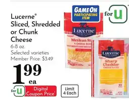 Pavilions Lucerne Sliced, Shredded or Chunk Cheese offer