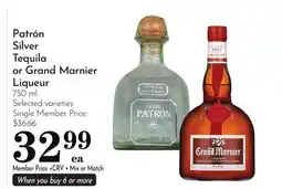 Pavilions Patrón Silver Tequila or Grand Marnier Liqueur offer