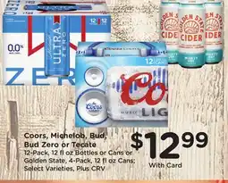 Ralphs Coors, Michelob, Bud, Bud Zero or Tecate offer