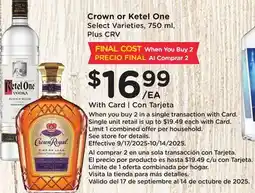 Ralphs Crown or Ketel One offer