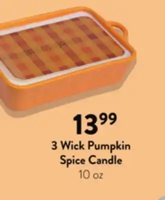 Fresh Thyme 3 Wick Pumpkin Spice Candle offer
