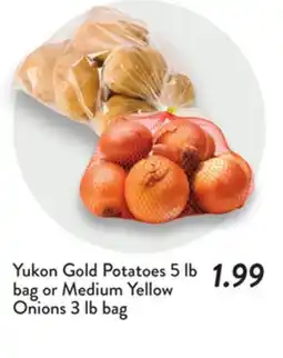 Fresh Thyme Yukon Gold Potatoes 5 lb bag or Medium Yellow Onions 3 lb bag offer