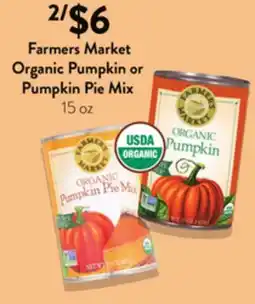 Fresh Thyme Farmers Market Organic Pumpkin or Pumpkin Pie Mix offer
