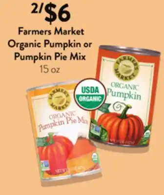 Fresh Thyme Farmers Market Organic Pumpkin or Pumpkin Pie Mix offer