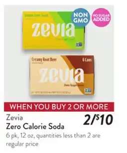 Fresh Thyme Zevia Zero Calorie Soda offer