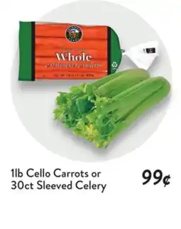 Fresh Thyme 1lb Cello Carrots or 30ct Sleeved Celery offer