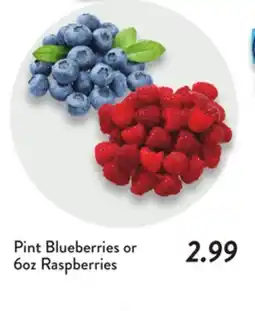 Fresh Thyme Pint Blueberries or 6oz Raspberries offer