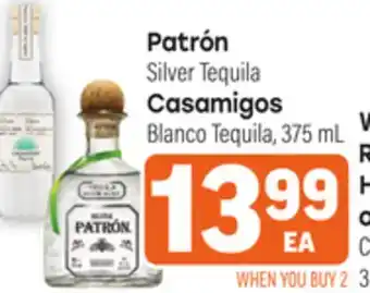 Tony’s Fresh Market Patrón Silver Tequila Casamigos Blanco Tequila, 375 mL offer