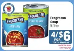 Tony’s Fresh Market Progresso Soup offer