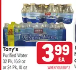 Tony’s Fresh Market Tony's Purified Water offer