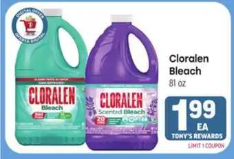 Tony’s Fresh Market Cloralen Bleach offer