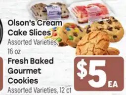 Tony’s Fresh Market Olson's Cream Cake Slices Assorted Varieties, 16oz Fresh Baked Gourmet Cookies offer