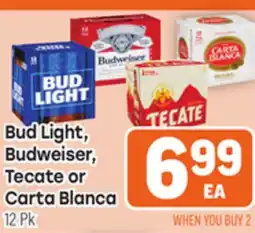 Tony’s Fresh Market Bud Light, Budweiser, Tecate or Carta Blanca offer