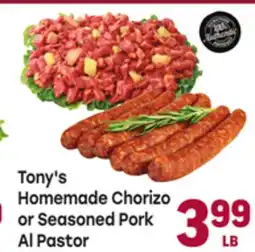Tony’s Fresh Market Tony's Homemade Chorizo or Seasoned Pork Al Pastor offer