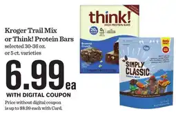 Mariano's Kroger Trail Mix or Think! Protein Bars offer