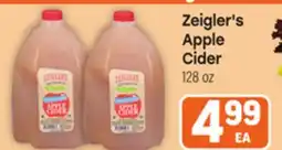 Tony’s Fresh Market Zeigler's Apple Cider offer
