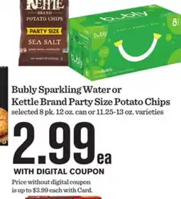 Mariano's Bubly Sparkling Water or Kettle Brand Party Size Potato Chips offer