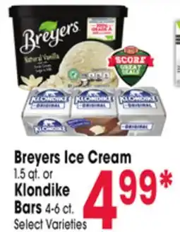 Jewel-Osco Breyers Ice Cream 1.5 qt. or Klondike Bars 4-6 ct offer