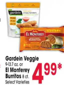 Jewel-Osco Gardein Veggie 9-13.7 oz. or El Monterey Burritos 8 ct offer
