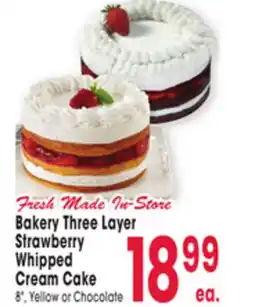 Jewel-Osco Bakery Three Layer Strawberry Whipped Cream Cake offer