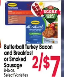 Jewel-Osco Butterball Turkey Bacon and Breakfast or Smoked Sausage offer