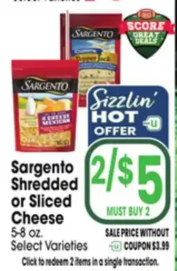 Jewel-Osco Sargento Shredded or Sliced Cheese offer