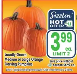 Jewel-Osco Locally Grown Medium or Large Orange Carving Pumpkins offer