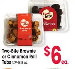 Jewel-Osco Two-Bite Brownie or Cinnamon Roll or Cinnamon Roll Tubs offer