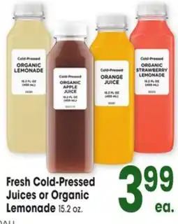 Jewel-Osco Fresh Cold-Pressed Juices or Organic Lemonade offer