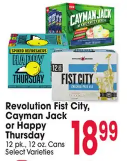 Jewel-Osco Revolution Fist City, Cayman Jack or Happy Thursday offer