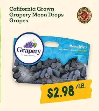 Sprouts Farmers Market California Grown Grapery Moon Drops Grapes offer