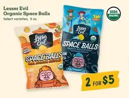 Sprouts Farmers Market Lesser Evil Organic Space Balls offer