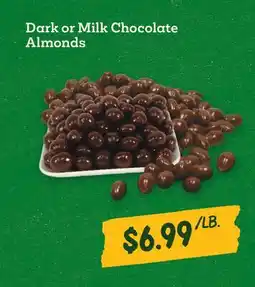 Sprouts Farmers Market Dark or Milk Chocolate Almonds offer