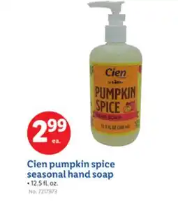 Lidl Cien pumpkin spice seasonal hand soap offer