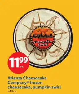 Lidl Atlanta Cheesecake Company frozen cheesecake, pumpkin swirl offer