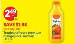 Lidl Tropicana pure premium orange juice, no pulp offer