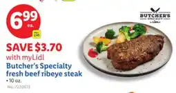 Lidl Butcher's Specialty fresh beef ribeye steak offer