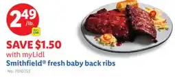 Lidl Smithfield fresh baby back ribs offer