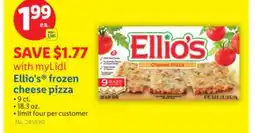 Lidl Ellio's frozen cheese pizza offer