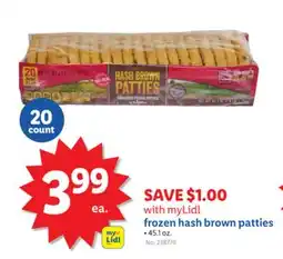 Lidl frozen hash brown patties offer