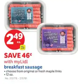 Lidl breakfast sausage offer