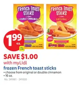 Lidl frozen French toast sticks offer