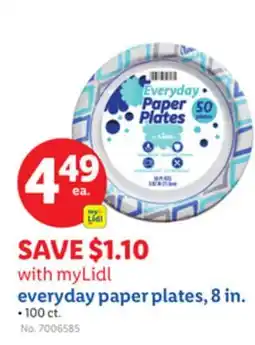 Lidl everyday paper plates, 8 in offer