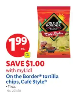 Lidl On the Border tortilla chips, Café Style offer