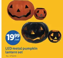 Lidl LED metal pumpkin lantern set offer
