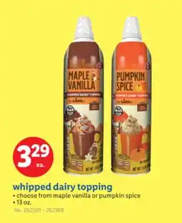 Lidl whipped dairy topping offer