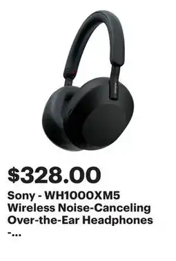 Best Buy Sony - WH1000XM5 Wireless Noise-Canceling Over-the-Ear Headphones - Black offer
